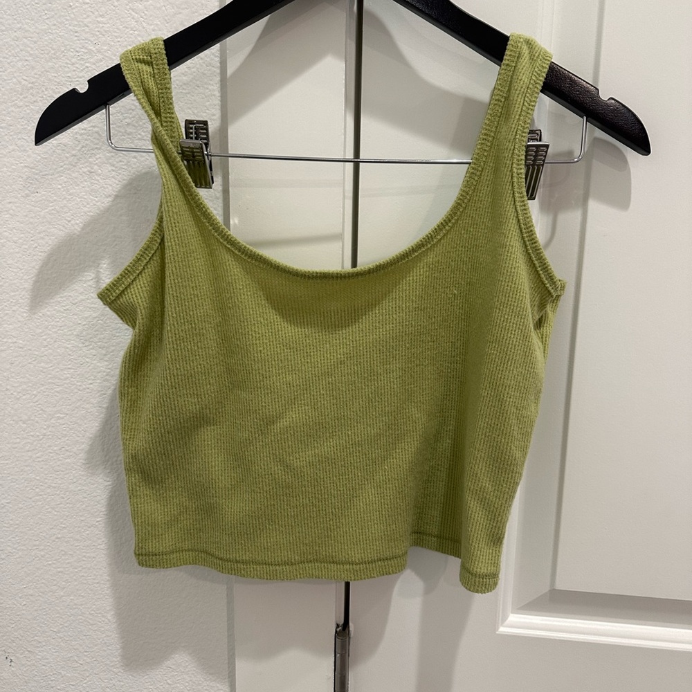 Olive Green Ribbed Knit Tank Top NEVER WORN